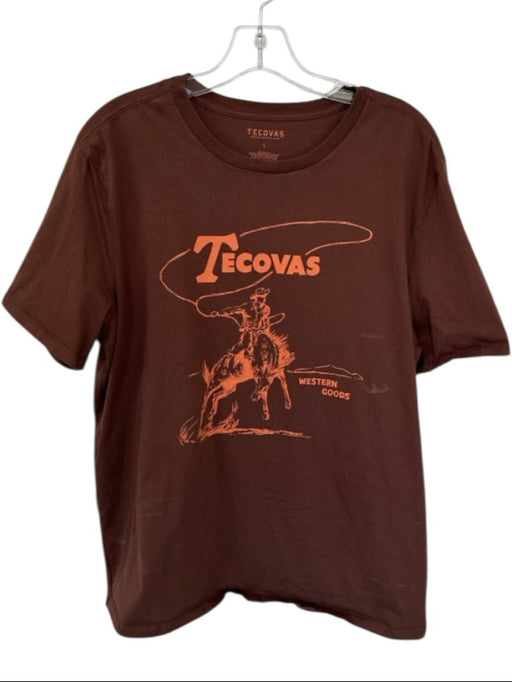 Tecovas Size L Brown & Orange Cotton Cowboy Men's T-Shirt Brown & Orange / L