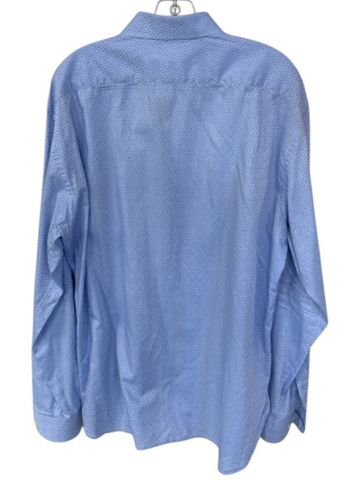 Hammer Made Size 17.5 Blue Cotton Honeycomb Button Down Men's Shirt Blue / 17.5