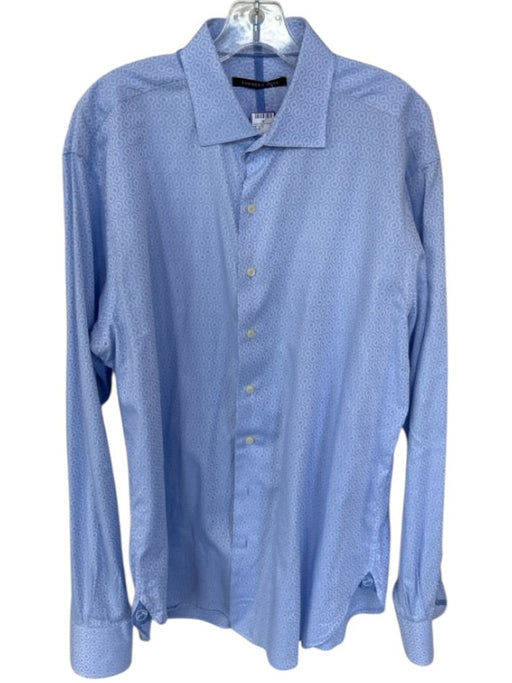 Hammer Made Size 17.5 Blue Cotton Honeycomb Button Down Men's Shirt Blue / 17.5
