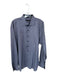 Hammer Made Size 17.5 Blue Cotton Circles Button Down Paisley Men's Shirt Blue / 17.5