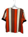 Scotch & Soda Size M Orange & Brown Polyester Short Sleeve Striped V Neck Top Orange & Brown / M