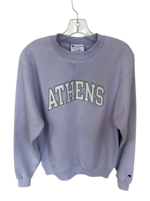 Champion Size S Purple & White Cotton Blend Embroidered Men's Sweatshirt Purple & White / S