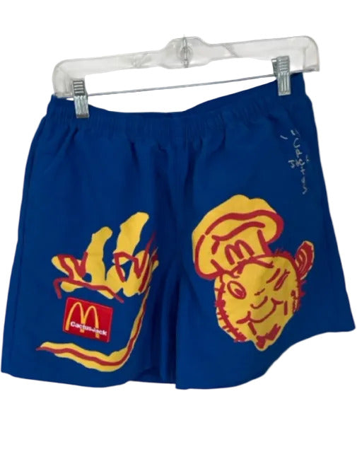 Cactus Jack Size M Royal Blue Print Nylon Abstract McDonalds Themed Swim Trunks Royal Blue Print / M