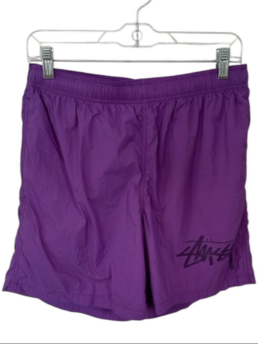 Stussy Size S Purple Nylon Pockets Logo Drawstring Emmett Swim Trunks Purple / S