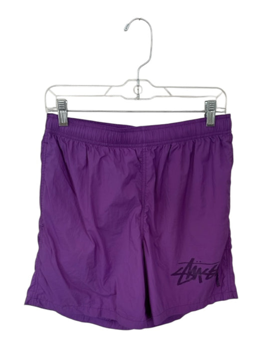 Stussy Size S Purple Nylon Pockets Logo Drawstring Emmett Swim Trunks Purple / S