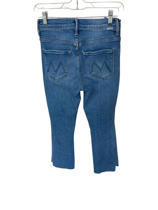 Mother Size 25 Light Wash Cotton Blend Denim High Waist Raw Hem Flare Jeans Light Wash / 25
