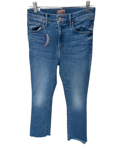 Mother Size 25 Light Wash Cotton Blend Denim High Waist Raw Hem Flare Jeans Light Wash / 25