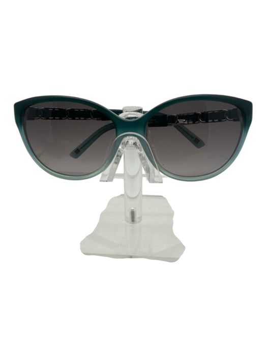 Escada Blue Plastic Silver Hardware Cat Eye Sunglasses Blue