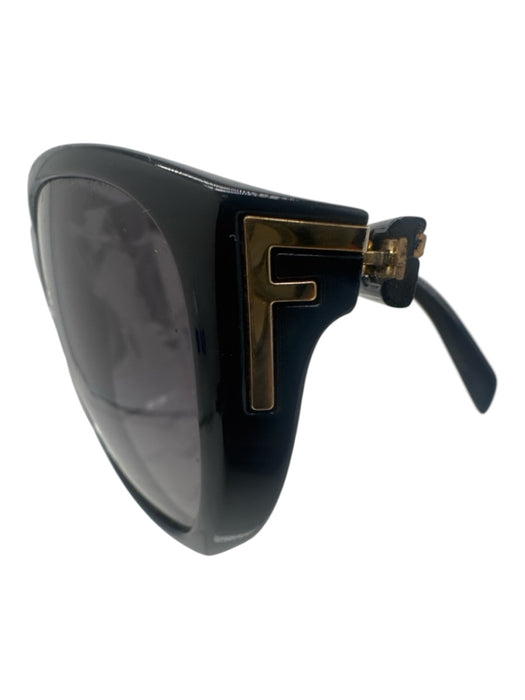 Fendi Black Plastic Cat Eye Logo Sunglasses Black