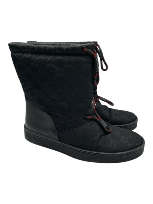 Gucci Shoe Size est 37 Black Nylon Monogram Lug sole Snow Boot Booties Black / est 37