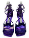 Jimmy Choo Shoe Size 39 Purple Metallic open toe Strappy Stiletto Chrome Pumps Purple / 39