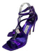 Jimmy Choo Shoe Size 39 Purple Metallic open toe Strappy Stiletto Chrome Pumps Purple / 39