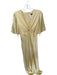 Abercrombie & Fitch Size M Yellow V Neck Cut Out Short Sleeve Maxi slit Dress Yellow / M