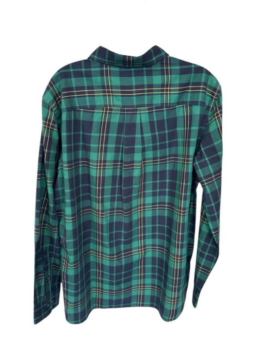 The North Face NWT Size L Green & Navy Cotton Blend Plaid Button Up Collar Shirt Green & Navy / L