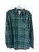 The North Face NWT Size L Green & Navy Cotton Blend Plaid Button Up Collar Shirt Green & Navy / L