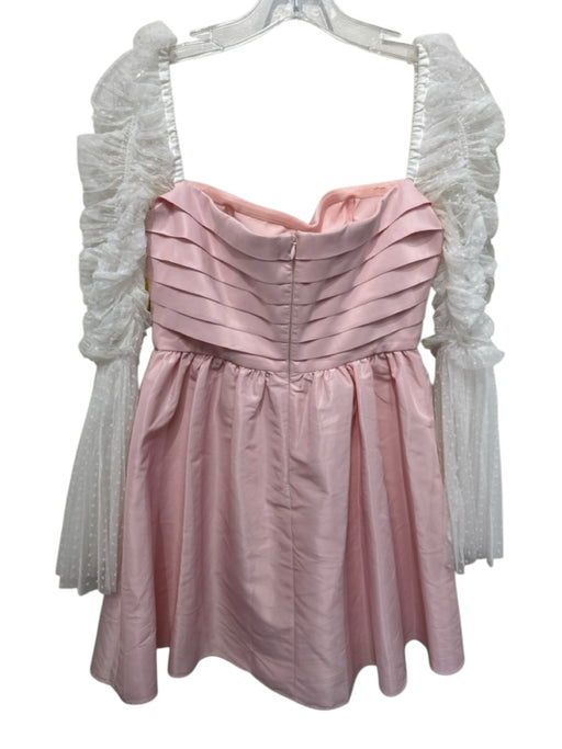Self-Portrait Size 4 Light Pink & White Polyester Tulle Polka Dot Dress Light Pink & White / 4