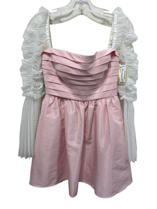 Self-Portrait Size 4 Light Pink & White Polyester Tulle Polka Dot Dress Light Pink & White / 4