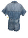 We The Free Size S Med Wash Cotton Denim Faded Elastic Waist pocket Romper Med Wash / S