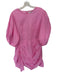 Rhode Size 14 Pink Cotton Puff Sleeves Ruffle Mini Back Zip Dress Pink / 14