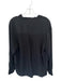 Diane Von Furstenberg Size L Black Silk Long Sleeve V Neck High-Low Top Black / L