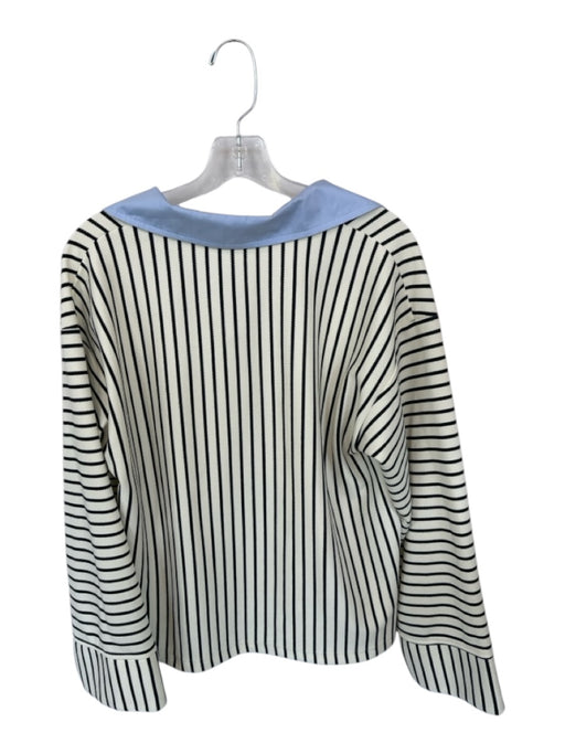Entro Size L Black & Blue Mutli color Cotton Knit Collared Long Sleeve Top Black & Blue Mutli color / L