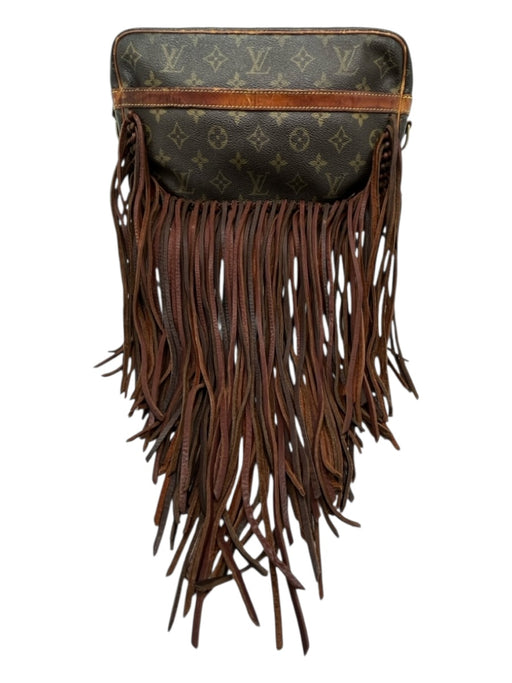 Louis Vuitton Brown & Tan Leather Monogram Fringe Crossbody Bag Brown & Tan / M