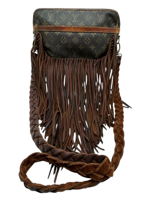 Louis Vuitton Brown & Tan Leather Monogram Fringe Crossbody Bag Brown & Tan / M