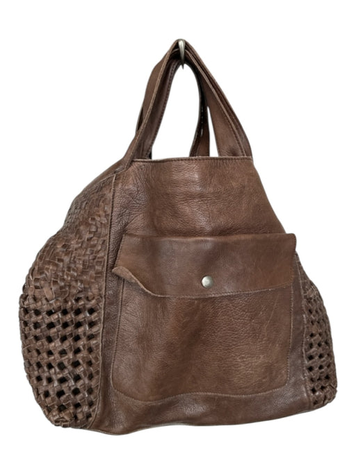 Latico Brown Leather Woven Top Handles Crossbody Strap Bag Brown / M