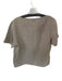 Flax Size S Taupe Linen Short Sleeve V Neck Top Taupe / S