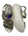 Bella Comforto Shoe Size 38.5 Gray & Gold Leather Metallic Buckles Sandals Gray & Gold / 38.5