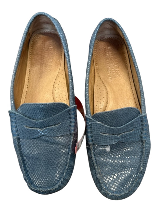 Lauren Ralph Lauren Shoe Size 7.5 Blue Leather Snake Embossed Driver Loafers Blue / 7.5