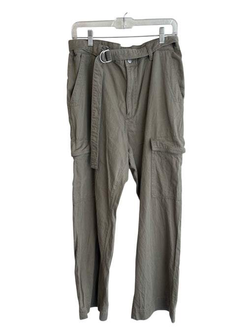 DL 1961 Size 31 Olive Green Cotton Blend High Rise zip fly Belted Wide Leg Jeans Olive Green / 31