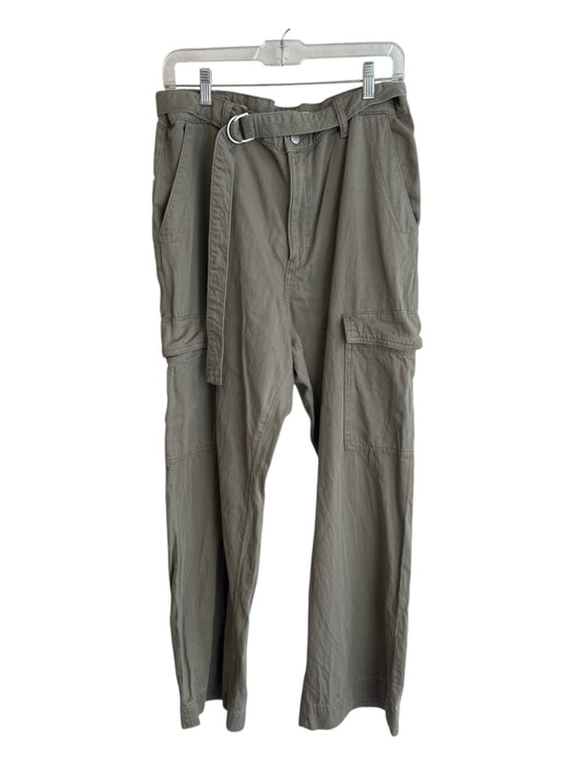 DL 1961 Size 31 Olive Green Cotton Blend High Rise zip fly Belted Wide Leg Jeans Olive Green / 31