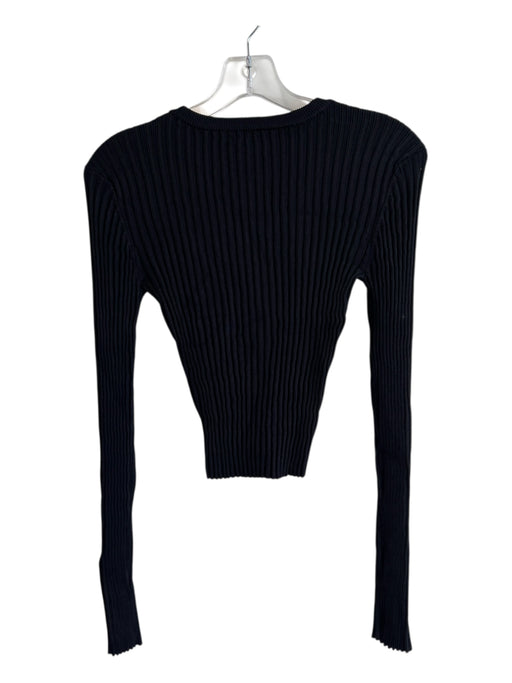 Solid & Striped Size S Black No Fabric Tag Ribbed Round Neck Long Sleeve Top Black / S