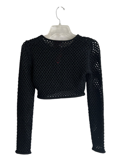 Solid & Striped Size Est S Black No Fabric Tag Crew Neck Long Sleeve Cropped Top Black / Est S