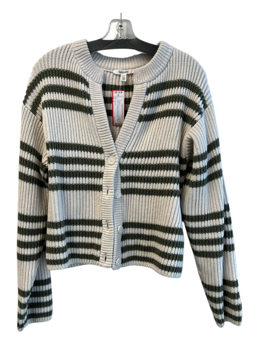 Splendid Size S White & Green No Fabric Tag Button Down Long Sleeve Sweater White & Green / S