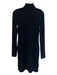 Boyish Size Est Small Black Cotton Blend Long Sleeve Turtleneck Ribbed Dress Black / Est Small
