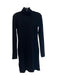 Boyish Size Est Small Black Cotton Blend Long Sleeve Turtleneck Ribbed Dress Black / Est Small