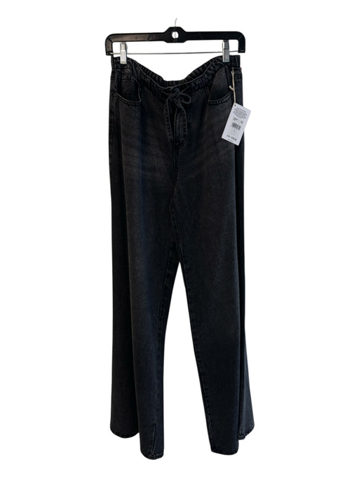 Splendid Size Small Black Tencel Drawstring Zip Fly 5 Pocket Wide Leg Pants Black / Small