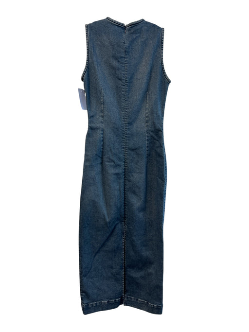 DL1961 Size S Dark Wash No Fabric Tag Denim Round Neck Sleeveless Side Zip Dress Dark Wash / S