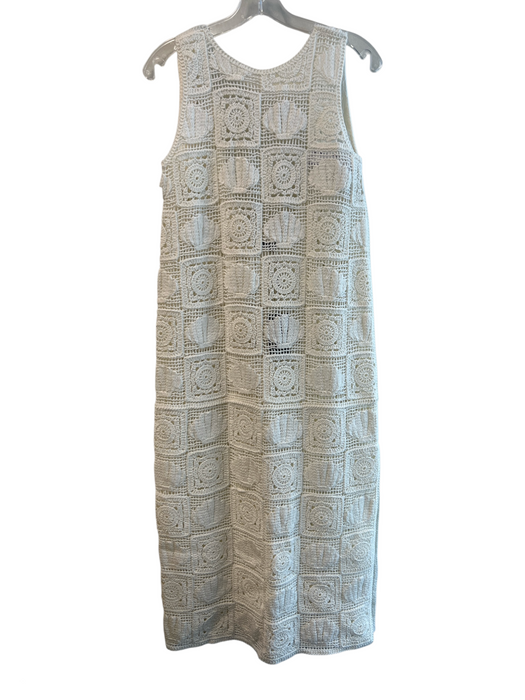 Rails Size Small White Cotton Sleeveless Knit Scoop Back Midi Dress White / Small