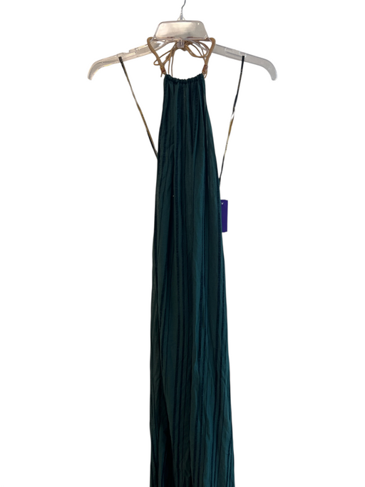 Vix Paula Hermanny Size S/P Dark Green Halter Floor Length Open Front Coverup Dark Green / S/P