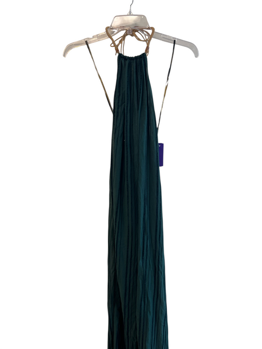 Vix Paula Hermanny Size S/P Dark Green Halter Floor Length Open Front Coverup Dark Green / S/P