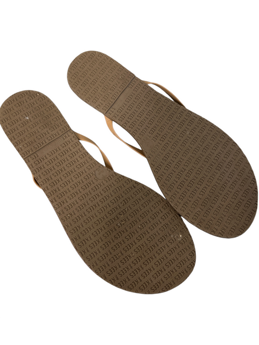 Tkees Shoe Size 7 Tan Leather Flip Flop Flat Open Shoes Tan / 7