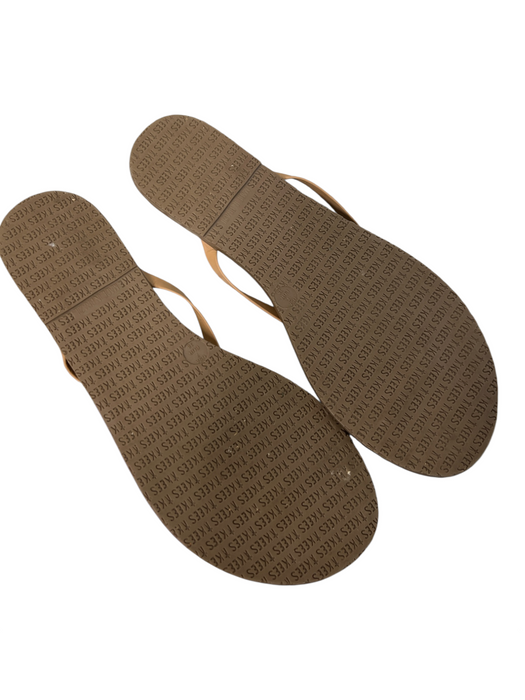 Tkees Shoe Size 7 Tan Leather Flip Flop Flat Open Shoes Tan / 7