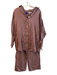 L Space Size XS/S Mauve Linen Elastic & Drawstring Waist Crop Top Pant Set Mauve / XS/S