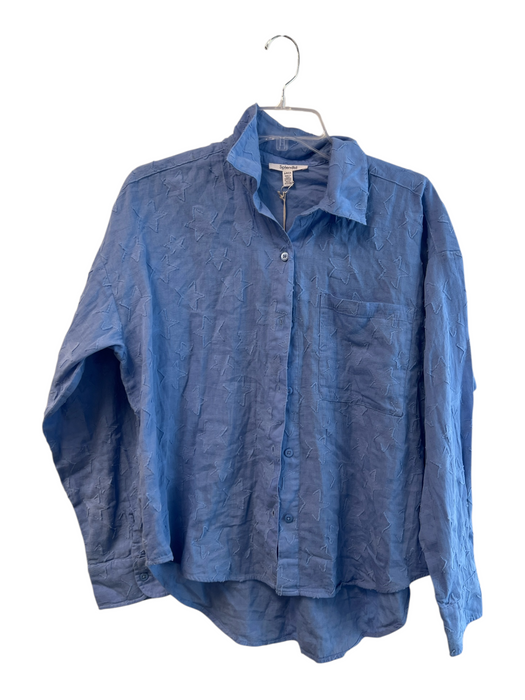 Splendid Size Small Blue No Fabric Tag Long Sleeve Button Down Stars Top Blue / Small
