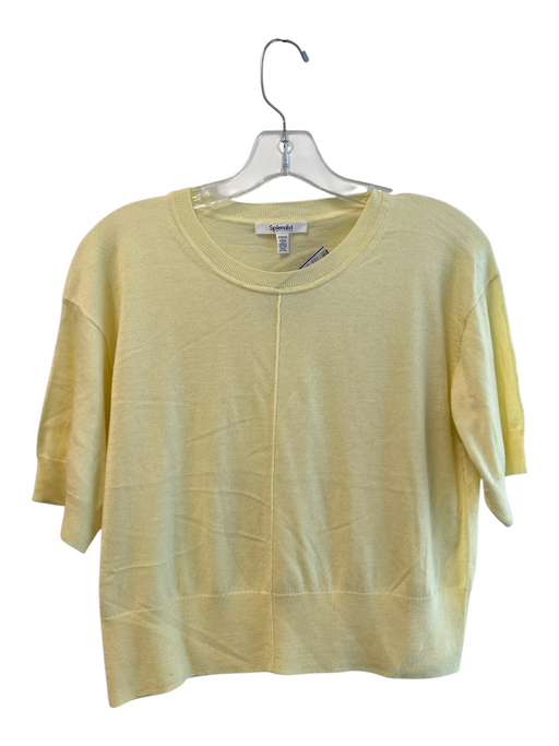 Splendid Size Small Yellow No Fabric Tag Crew Neck Short Sleeve Seam Detail Top Yellow / Small