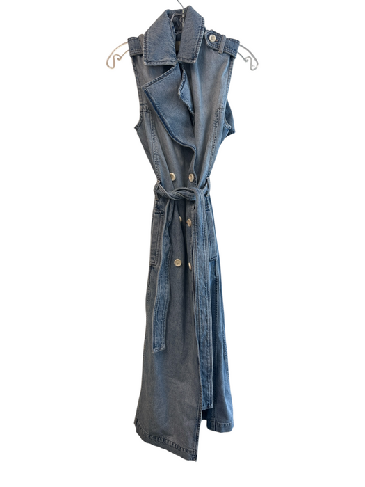 DL1961 Size XS Blue Denim Cotton Sleeveless Collared Belted Dress Blue Denim / XS