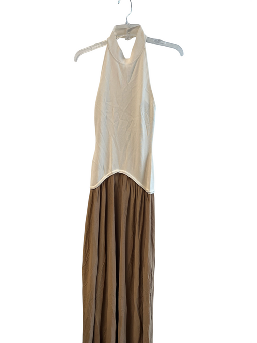Solid & Striped Size Est Small Cream & Tan No Fabric Tag Color Block Maxi Dress Cream & Tan / Est Small